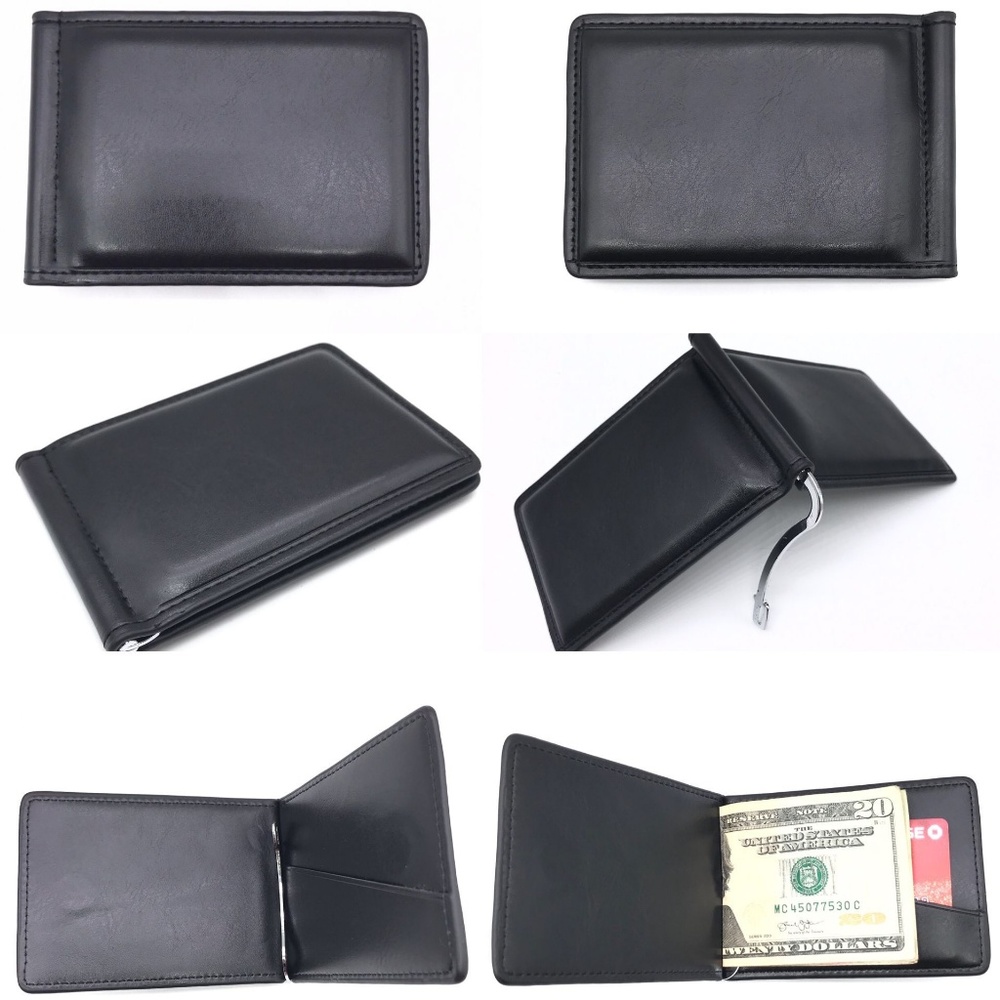 Men's Slim PU Leather Bifold ID Credit Card Wallet
